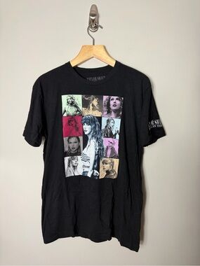 Taylor Swift Eras Tour Concert Tee short sleeve black cotton size large 940